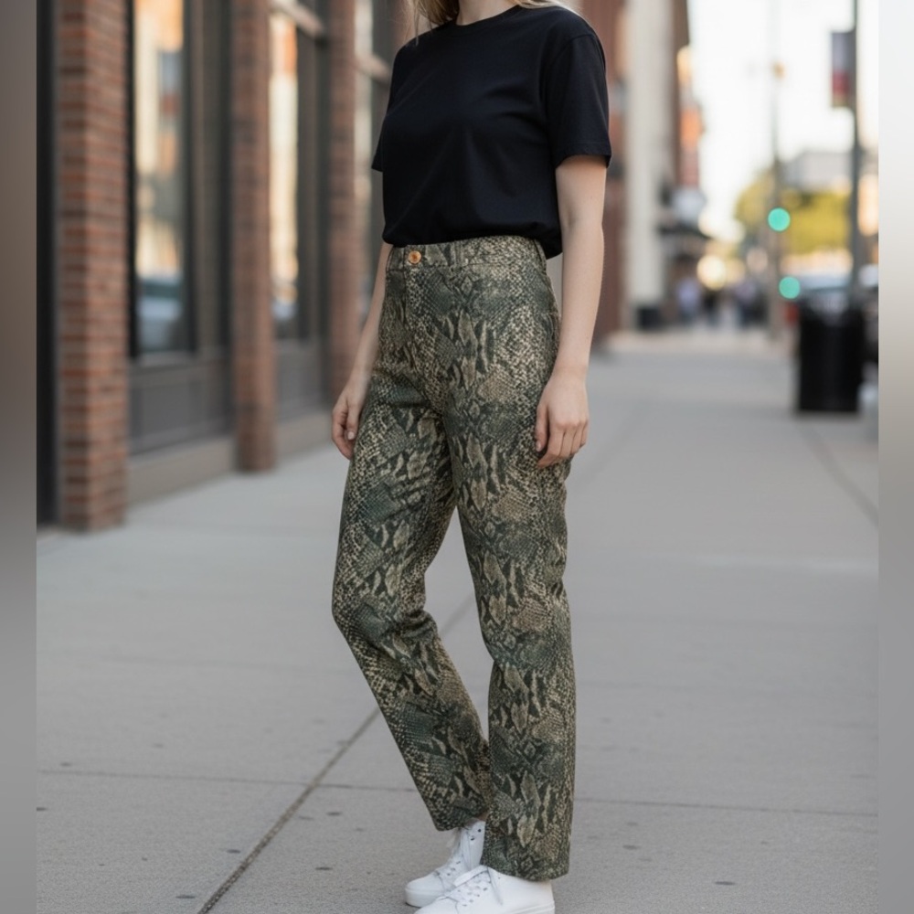 MATERIAL Girl Tan Snake Skin Pants Size Jr 11 NWT